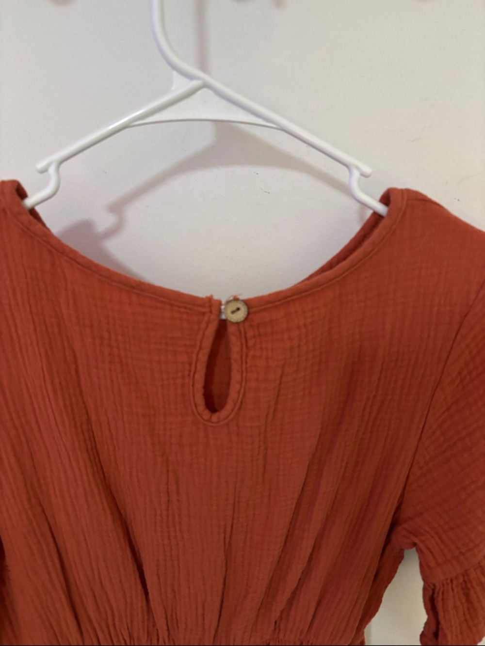 Rust Orange Ruffle-Sleeve Dress - Picture 3 of 4